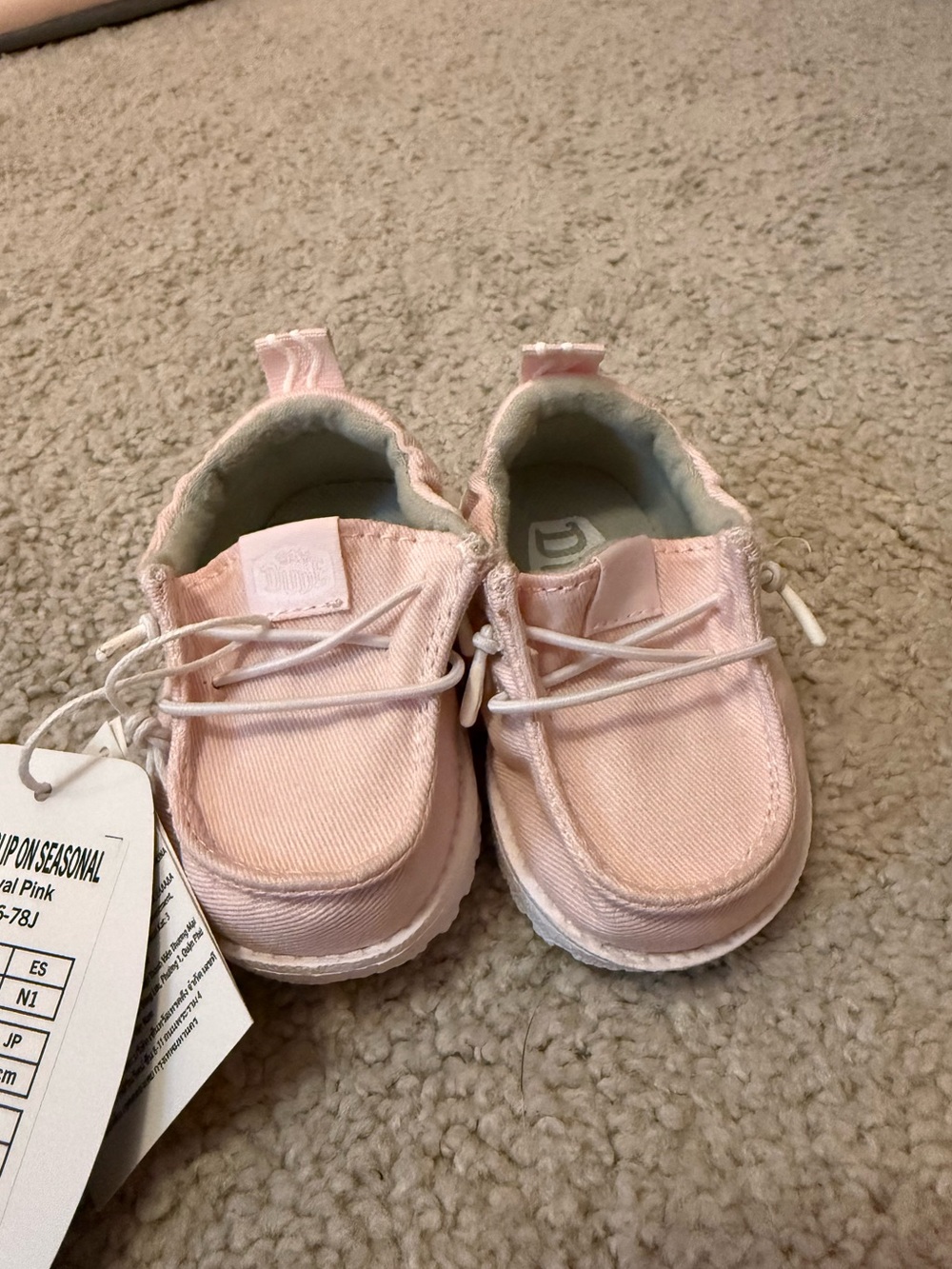 Hey Dude Kids Slip-On Canvas Shoes in Light Pink